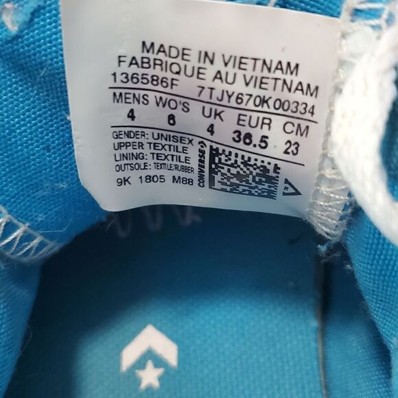 Converse Black & Aqua Blue Sneakers - Picture 4 of 4